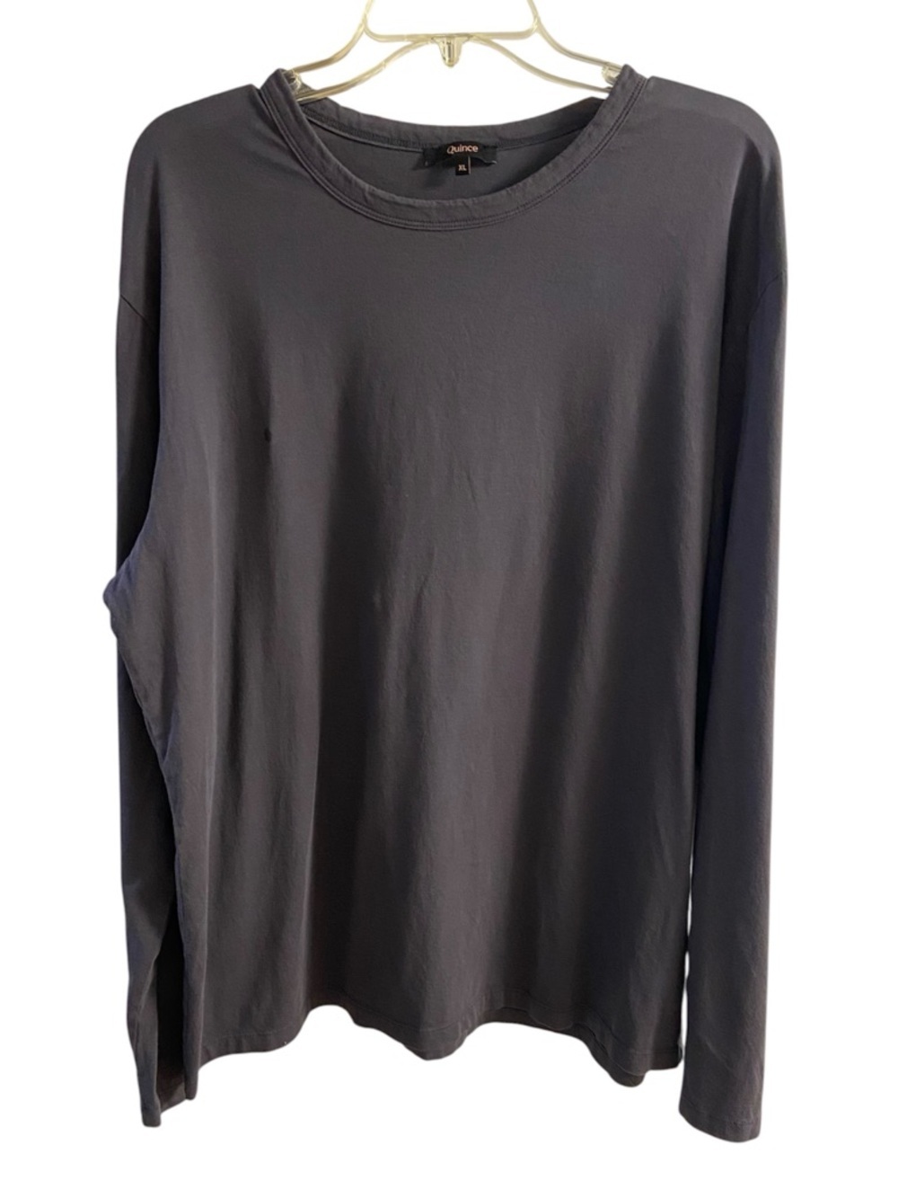Quince Charcoal Long-Sleeve Crew Neck Top pima cotton men XL